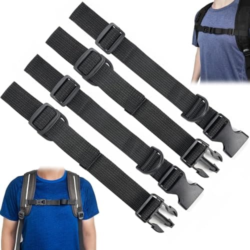 2 Pieces Backpack Strap, Adjustable Rucksack Chest Straps with Clips