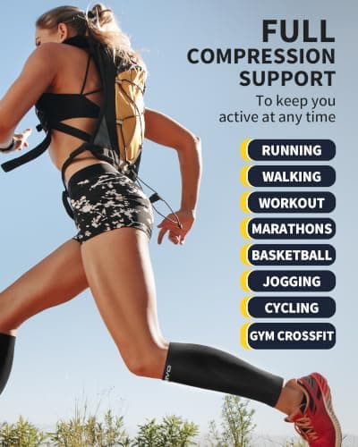 CAMBIVO Calf Compression Sleeves for Men & Women, 2 Pairs — view 4
