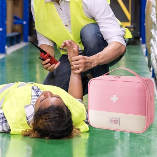 EliphonTowne 3 PCS Travel First Aid Kit - First Aid Bag Empty, Mini/Small/Large Medical Kit, Portable Medical Storage Bag for Holiday Traveling Outdoor Camping Home Hiking Survival Kit(Pink) — view 5
