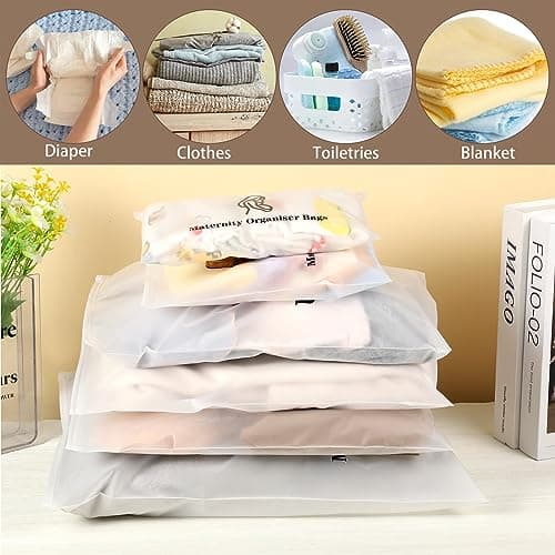 20 Pcs Baby Hospital Maternity Organiser Bags, Reusable Ziplock, 38x28cm — view 6