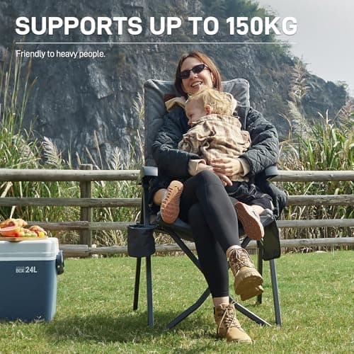 EVER ADVANCED Luxury Camping Chairs 2 Set for Adults Heavy Duty High Back — view 4