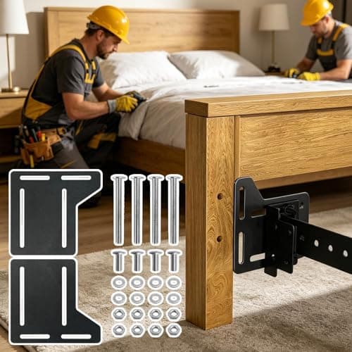 Headboard Bed Brackets, Furniture Frame Adapter, Metal Mount Kit, Heavy Duty Hardware Set, for Wall Sleep Cave Footboard Install Upgrade Base Conversion Secure Support Travel Home Dorm 600g — view 6