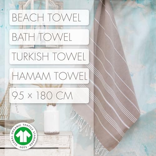 LeStoff Hammam Towel, Sauna Towel, 100% Organic Cotton, 95x180 cm, Beige — view 2