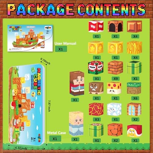 Mini Magnetic Building Blocks Travel Set with Case, 45pcs Travel Magnetic Toys with Portable Box for Kids, STEM Educational Sensory Toys, Classroom Must Have, Learning Gift for Toddlers, Boys & Girls — view 5