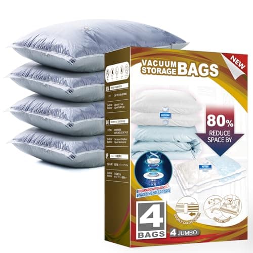 TAILI 4 Pack Jumbo Vacuum Storage Bags for Comforter, 100 X 80 CM
