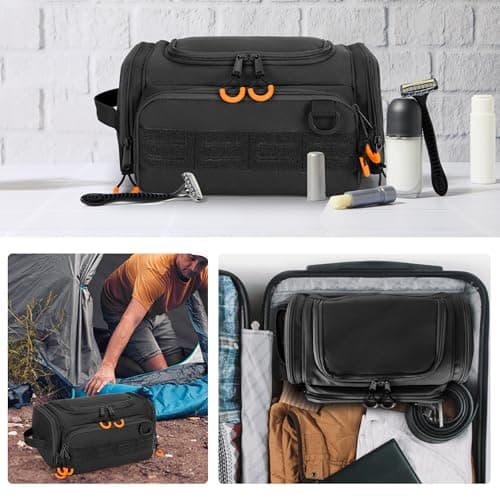 Prokva Tactical Toiletry Bag for Men, Hanging Hygiene Bag, Black — view 6