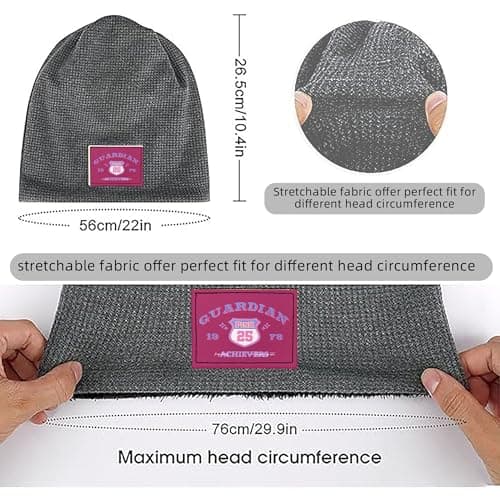 ZALXOZYL Slouchy Beanie Run Sustainable Travel Soft Journey Lightweight Traveling Light Plush Inner Lining Cartoon Patterns Travel Gray 4 — view 3
