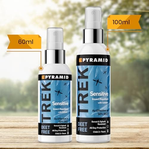 Pyramid Trek Insect Repellent Spray for Sensitive Skin - 100ml DEET Free Mosquito Repellent with Saltidin - Non-Greasy, Sweat & Splash Resistant - Up to 12hrs Protection & Suitable for Kids 2+ Years — view 5