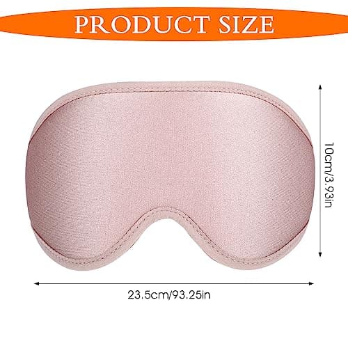 WLLHYF Silk Sleep Mask, 3D Stereo Deep Sleep Eye Mask Comfortable Adjustable Cute Block Out Light Eye Covers for Man and Woman All Night Sleep (Pink) — view 3