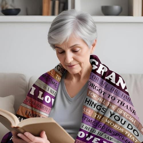 CheriGift Grandma Gifts, Grandma Birthday Gifts - Soft Flannel Blanket 50x60in (Purple) - Presents for Grandmother on Birthday, Mothers Day, Christmas — view 4