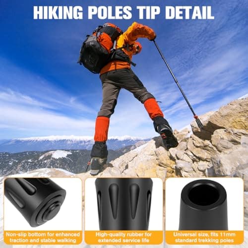 AYESY Walking Stick Rubber Ends, 6 Pack Reinforced Rubber Ferrules Pole Tip — view 4