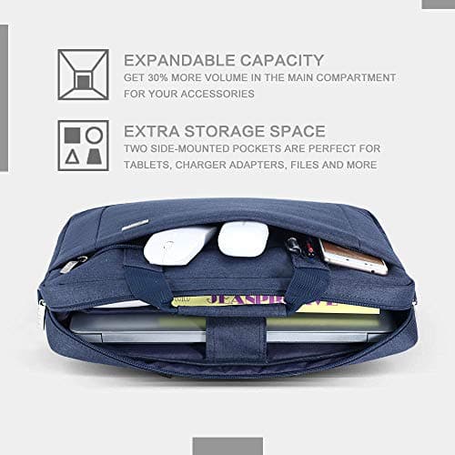 Voova Laptop Bag Case 17 17.3 Inch Computer Sleeve Messenger Bag, Blue — view 3