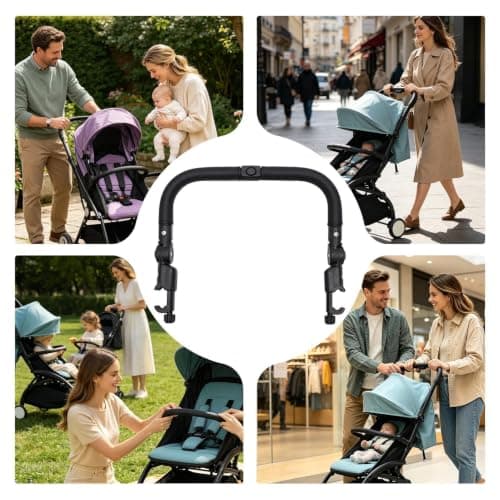 Stroller Bar - 41x33cm (647g) PU Leather | Universal Pram Guard Bumper — view 5