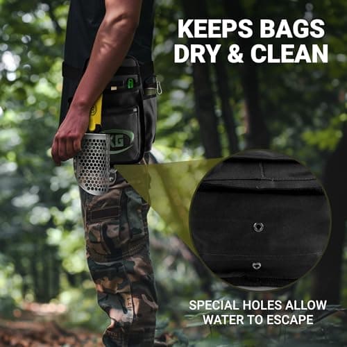 CKG Metal Detecting Finds Bag Waist Digger Pouch Tools Bag for Pinpointer, Metal Detecting Pouch Portable Multifunctional for Metal Detector Accessories, Black — view 4