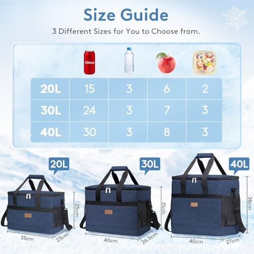 Lifewit Cooler Bag 60 Cans Collapsible and Insulated Large Lunch Bag Leakproof Soft Cooler Portable for Camping/BBQ/Family Outdoor Activities, Dark Blue — view 2