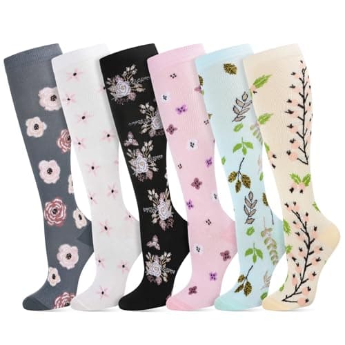 Zuimei 6 Pairs 20-30 mmhg Compression Socks for Women Men
