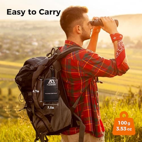 Funesla Camping Pillow for Adults Kids, Inflatable Pillow for Camping, Anti-Slip Compact Inflatable Travel Pillows Ultralight Blow Up Pillows for Fishing, Backpacking, Beach-Ultra 2.0 Orange — view 2