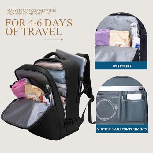 Lossga Cabin Bag 55x35x20 Cabin Luggage Bags Carry on Travel Backpack — view 4