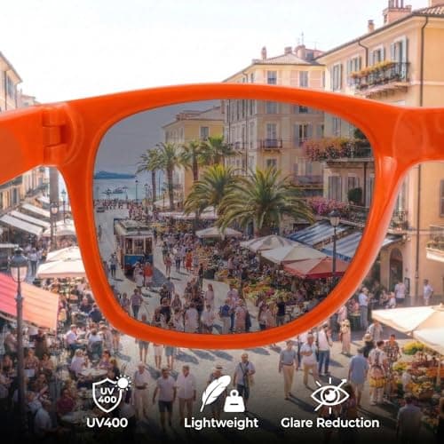 Komonee Drifter Sunglasses UV400 Protection Neon Orange Classic Style Retro Sun Shades Eye Glasses Unisex For Men Women Cycling Sports Fishing Travel – Lightweight Frame Fashion Eyewear Outdoors — view 3