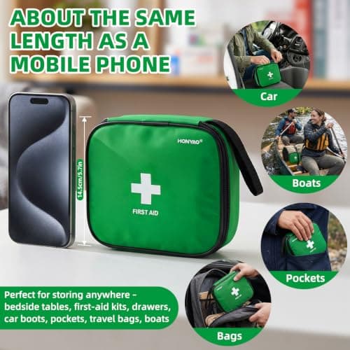 HONYAO 125 Pcs First Aid Kit Waterproof, Portable Survival Kits, Emergency Compact First Aid Bag - Safety Essentials for Travel Camping Car Home Outdoor Workplace Kids Hiking Motorbike Cycling — view 4