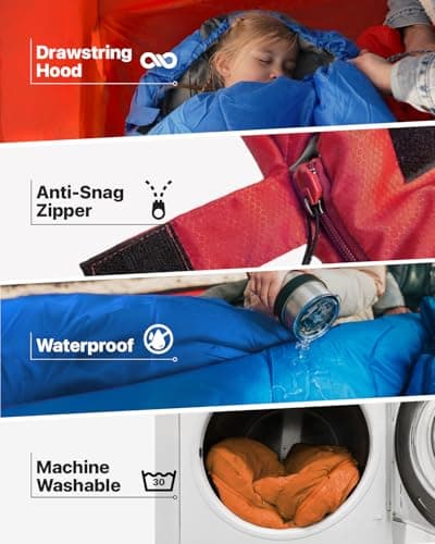 MalloMe Sleeping Bags for Adults & Kids Sleeping Bag 3-4 Season - Ultralight Backpacking Sleeping Bag Cold Weather & Warm, Lightweight Compact, Single Adult Girls Boys Winter Sleep Camping Accessories — view 4