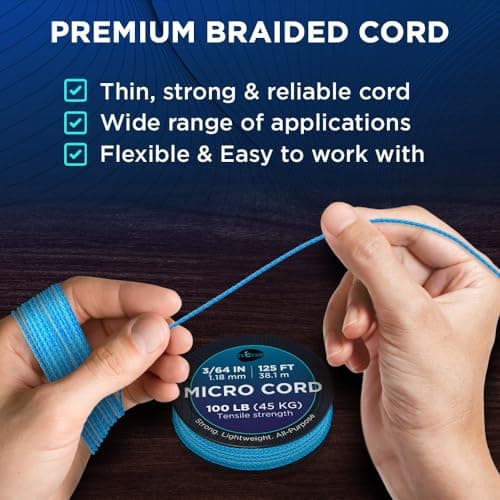TECEUM Micro Paracord Rope – Thin Braided Cord for Crafting, DIY, Camping — view 3