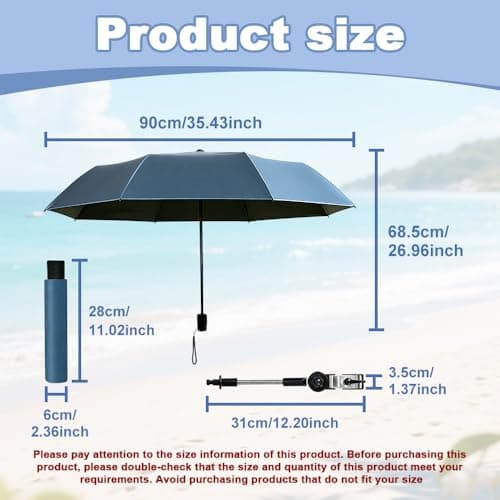 UMCHU 1 Pcs Buggy Umbrella, Umbrella, for Golf Trolleys, Beach Chairs,etc. — view 2