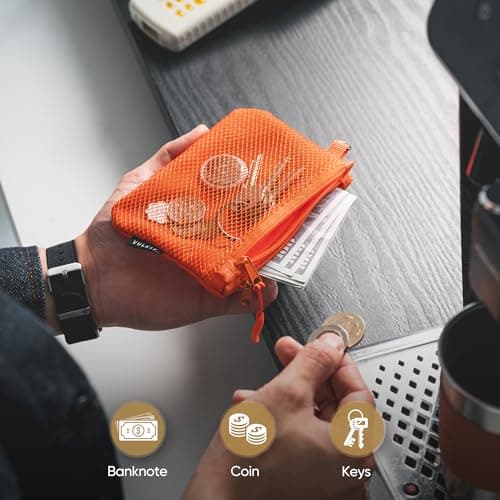 VULKIT 2 Packs Zip Wallet Small Coin Purses Multifunctional Travel Pouch Mini Storage Bag Portable Double Fastener Case — view 3