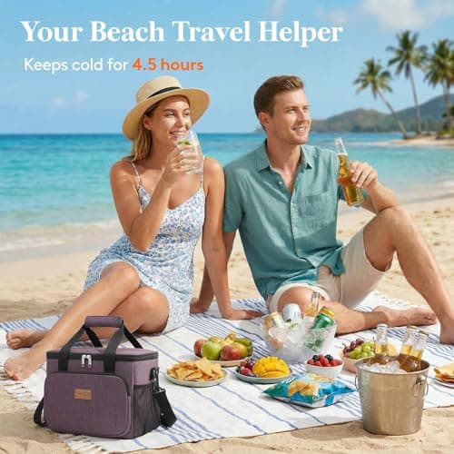 Lifewit Lunch Bag 9L 12 Can Insulated Lunch Box Soft Cooler Cooling Tote for Adult Men Women, Purple — view 2