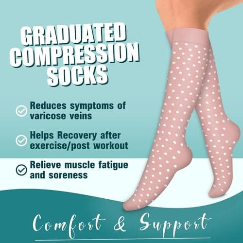 DRESHOW 4 Pairs Compression Socks For Women&Men Circulation Best Support for Athletic Running Cycling Travel — view 3