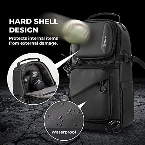 TARION Camera Sling Bag for Travel - Compact Photography Shoulder Bag with Side Access Waterproof Rain Cover for DSLR SLR Mirrorless Cameras Black TR-S — view 2