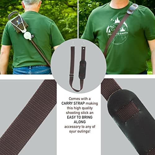 Simply Unearthed Premium Leather Seat Shooting Stick - Height Adjustable Walking Stick for Hard and Soft Ground in Town and Country — view 5