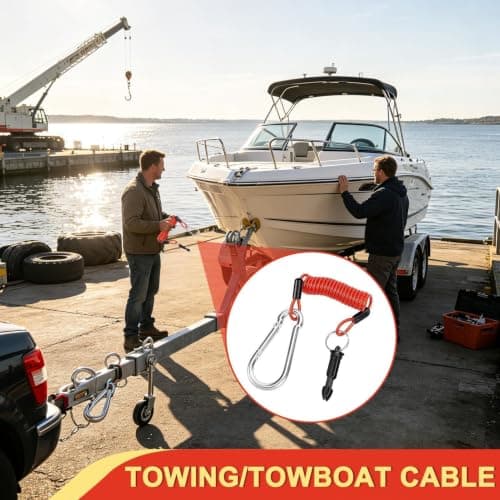 Trailer Breakaway Cable, Stainless Steel Spring Safety Towing Coiled Wire — view 5