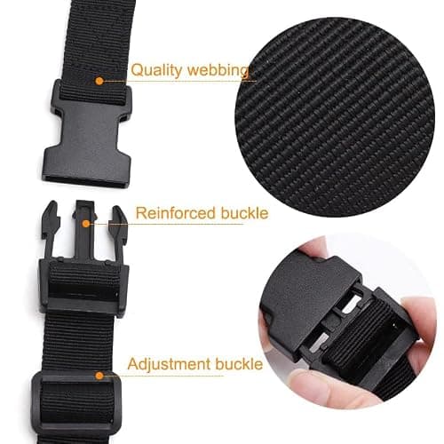 heedpeiur 4 Pieces Luggage Straps Adjustable Luggage Nylon Webbing Straps with Quick Release Buckle Packing Belt for Outdoor Travel Suitcase Baggage 2.5 * 150cm (Black) — view 4
