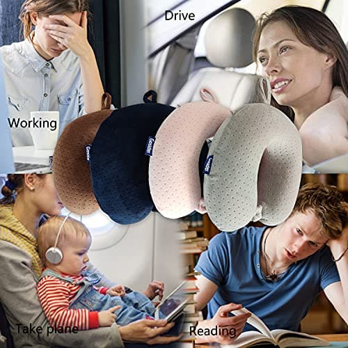 Gosider Memory Foam Travel Pillow Comfortable Travel Neck Pillow U Shape Support Neck and Head to Relieve Fatigue Portable Neck Pillow Suitable for Planes, Trains, Self-Driving Cars — view 6