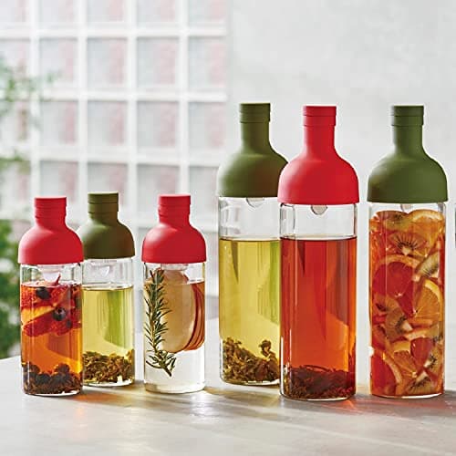 Hario FIB-75-OG 750 ml 1-Piece Glass Filter-In Tea or Water Bottle, Olive Green — view 4