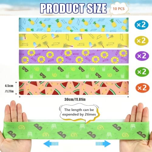 10 Pack Towel Bands for Beach, Windproof Elastic Sun Lounger Straps — view 2