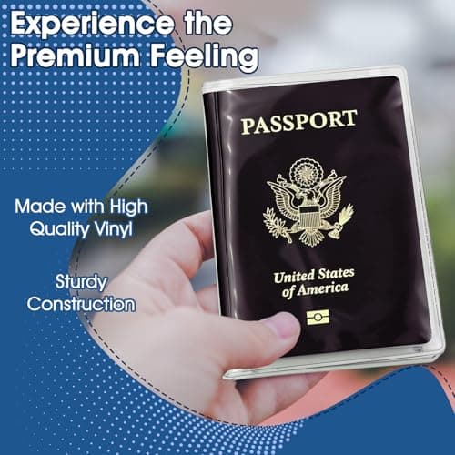 Sorcristy 6PCS Clear Passport Sleeve, Waterproof Plastic Passport Holder, Passport Protector for Travel, Transparent Passport Cover Water & Dust Proof, Anti-Scratches — view 4