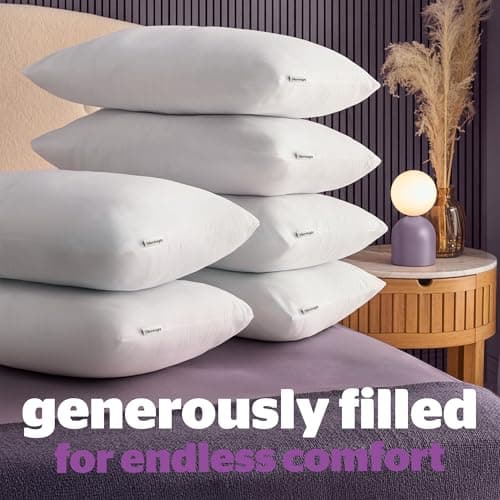 Silentnight Deep Sleep Pillow Pack of 6 - Soft Hotel Bed Pillows 6 Pack - Machine Washable Hollowfibre Sleep Easy Pillows,White — view 3