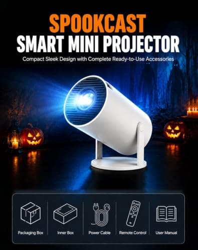 Spookcast Projector – 4K Autofocus Mini Projector with 180° Rotation — view 2