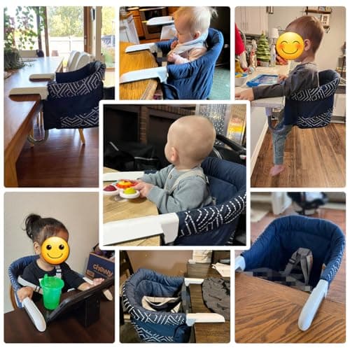 MTWML Hook On High Chair, Collapsible Portable Table Seat with Carry Bag — view 6