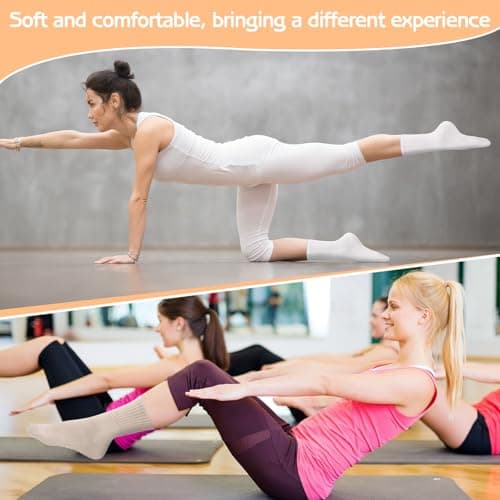 Zuimei 3 Pairs Pilates Grips Socks Non Slip Yoga Socks for Women Size 4-7 — view 2