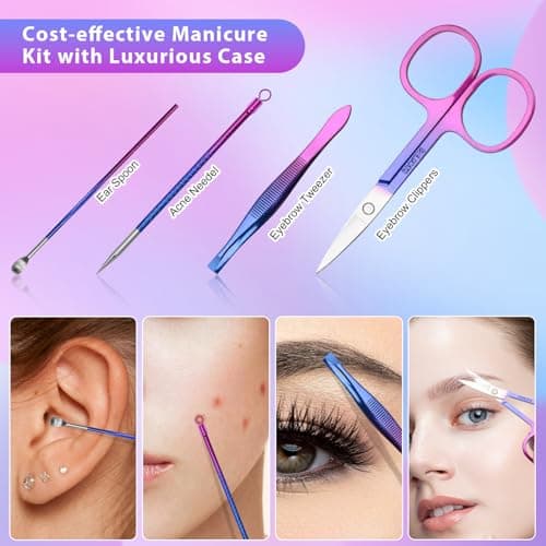 CGBE Manicure Set 12pcs, Professional Nail Clipper Grooming Kit with Case — view 3