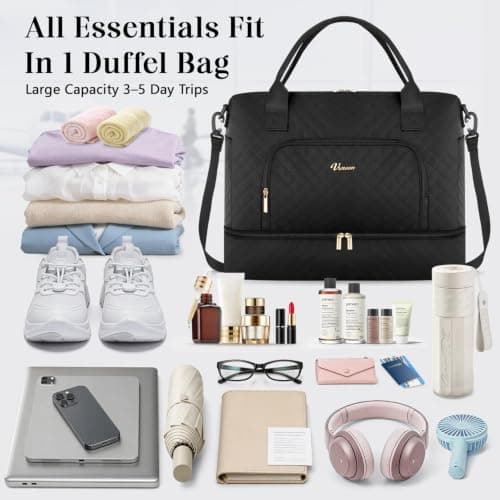 VSNOON Fits Easyjet Cabin Bag 45x36x20, 32L Travel Duffle Bag for Women — view 3