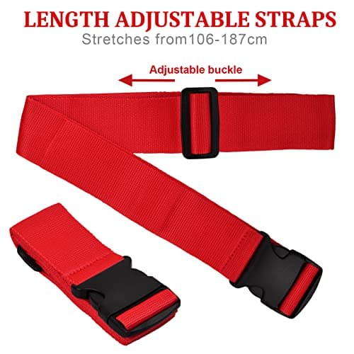 Cozlly Luggage Straps 2/4 Pack Suitcase Straps Adjustable Luggage Strap for Suitcases Baggage Bag Travel Accessories Suitcase Strap Belt Wide Packing Straps Band with Quick Release Buckle… — view 3