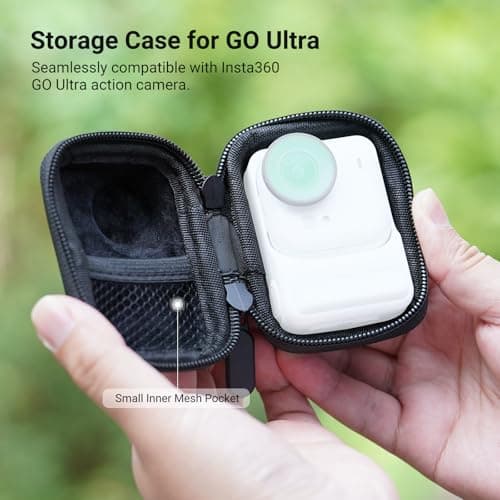 NEEWER Storage Case Compatible with Insta360 GO Ultra, Protective Portable Travel PU Hard Shell Carrying Bag with Mesh Pocket & Carabiner, Action Camera Accessories, AC042 — view 2
