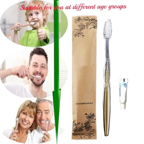 20Pack Luxury Individually Wrapped Eco-Friendly Hotel Disposable Toothbrushes Set with Toothpaste; Hygienic Guest Toothbrush Toiletries Pack; Travel Toothbrushes Kit for Home Hotel Travel, Daily Use — view 6