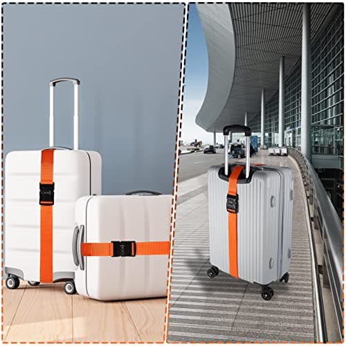 2 Pack Luggage Straps With Combination Lock, Orange Packing Belt, 2"x78.7" — view 3