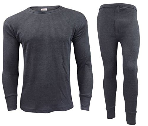 Gaffer Mens Thermal Sets 2 Pack Long Sleeve Tshirt Johns Bottoms T Shirt Ski Wear Dark Grey Charcoal Medium — view 2