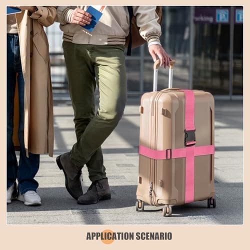 Ninmaofly 4 Pcs Luggage Straps for Suitcases, Adjustable Suitcase Straps — view 2